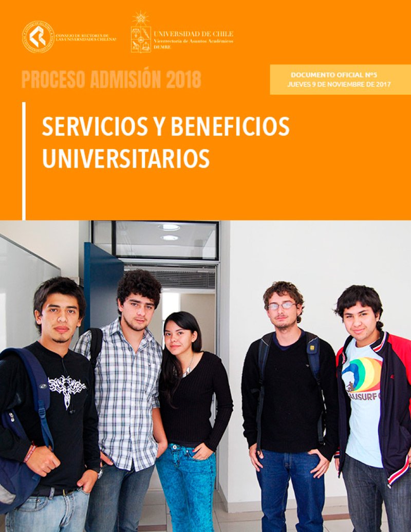 demre_uchile's tweet photo. Descarga la publicación de Servicios y Beneficios Universitarios. #universidades #PSUp2018 https://t.co/JH1dRtknic https://t.co/OJvIy0eH06