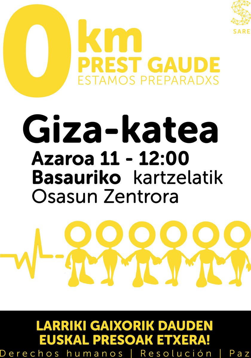ernaigazte's tweet photo. Ibon eta gaixorik dauden preso politiko guztiak behingoz etxera ekarri behar ditugu. Larunbatean giza-katean izango gara gazteak!
#IbonKALERA
#DenakKALERA https://t.co/Sjnj7EKr13