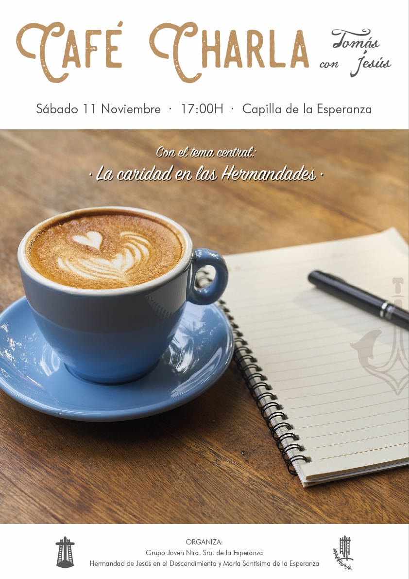 GJ_Esperanza's tweet photo. Este sábado nuevo café charla con nuestro sacerdote Tomás Jesús en la Capilla de la Esperanza, con la caridad como tema central. Estáis todos invitados! #Formación #JuventudCofrade #Villarrubia #Caridad #Fe #Esperanza https://t.co/JcpQNwSIrm