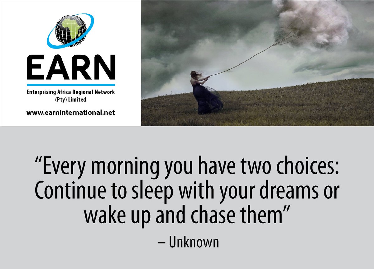 EARN_AFRICA's tweet photo. Get out there and chase your dreams! #chaseyourdreams https://t.co/K2MS7GcSqV