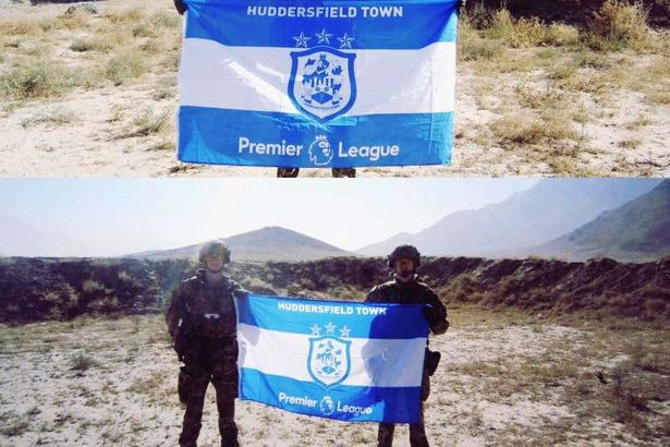 RYORKS_REGT's tweet photo. .@htafcdotcom Captain Tommy Smith sends personal message to #2YORKS soldier and 'Town supporter Pte Aaron Linsky on Op #TORAL5 in Afghanistan. #YourCountyOnOperations https://t.co/QRKWvv3umz https://t.co/5THVllXlhM