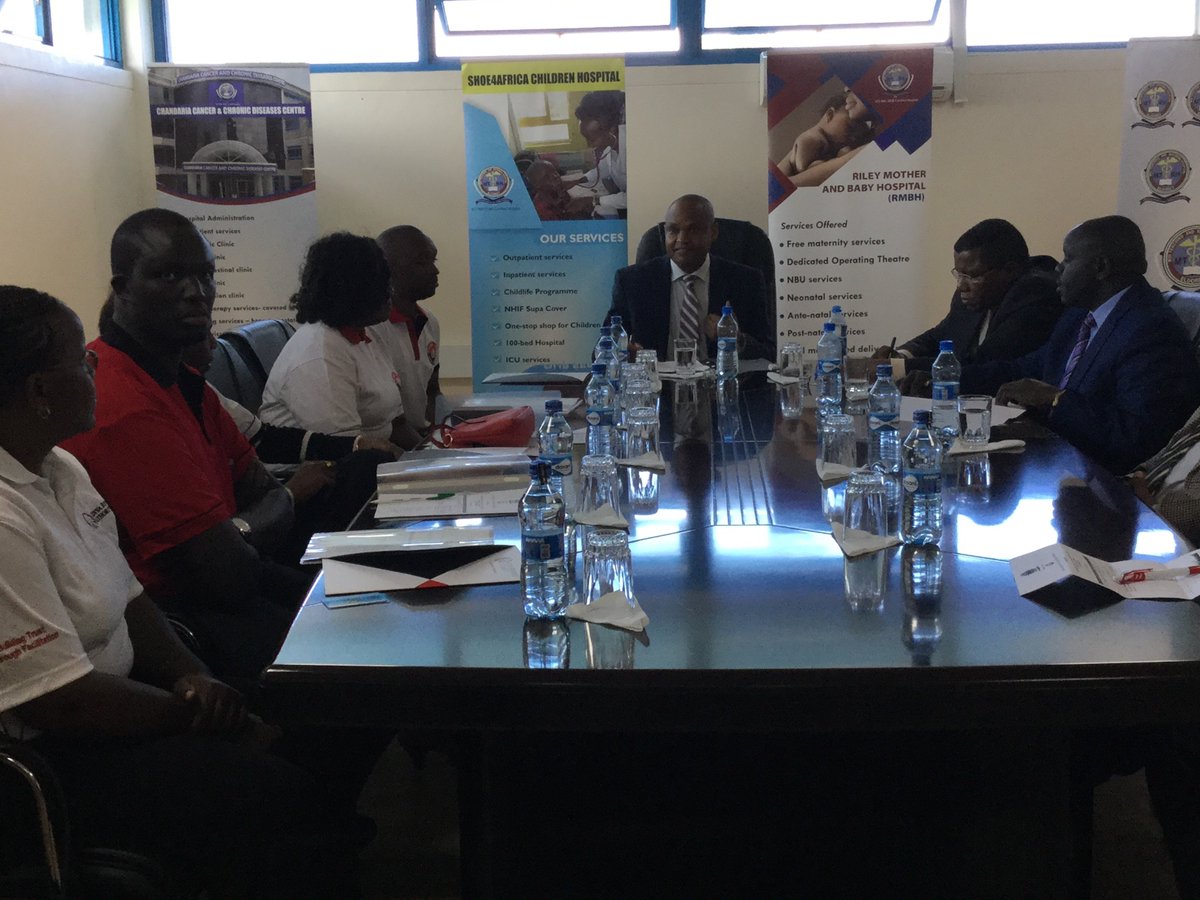 KRACare's tweet photo. KRA meets MTRH Board to discuss health issues. In line with our 2017 CSR focus on health, KRA will refurbish and adopt the paediatric renal ward at Moi Teaching and Referral Hospital. #TPM2017 #HealthCare #KenyaAtHeart https://t.co/HcECU3SHMz