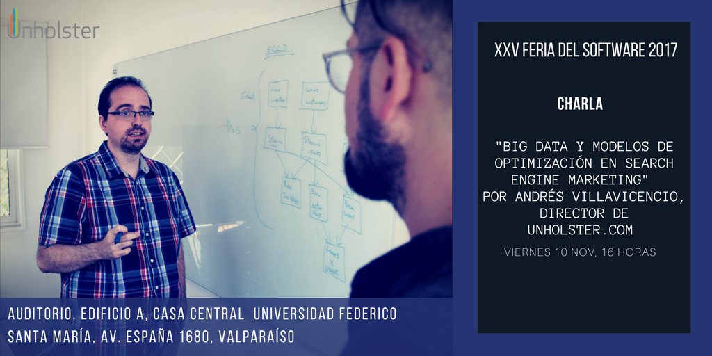 #BigData y Modelos de Optimización en Search Engine Marketing por Andrés Villavicencio mañana viernes 10 a las 16:00 hrs en <a href="/FeriaSoftware/">Feria Software USM</a>