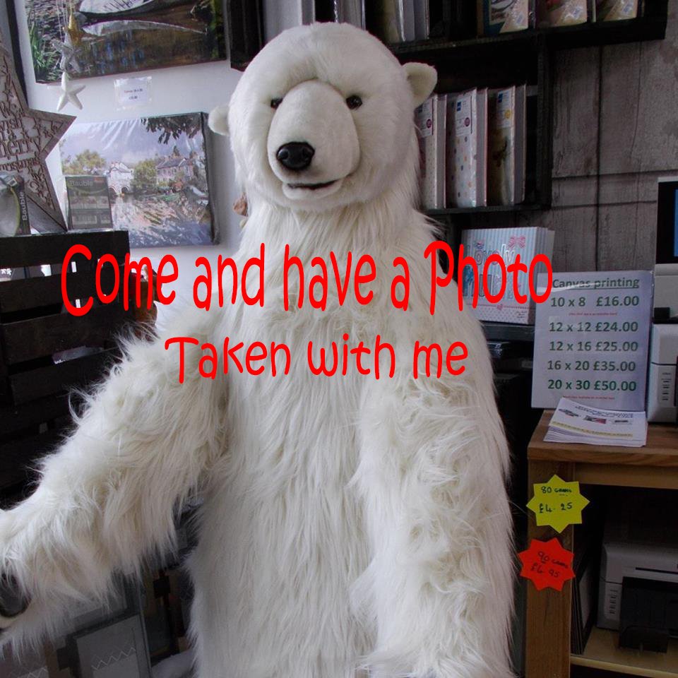 jayne48113240's tweet photo. New in our Christmas singing Polar Bear. Competition for children to Give him/her a name, to win a £10.00 Mr Simms old Sweet Shoppe voucher. We will be doing a photo shoot at the Christmas festival on the 25th Nov . https://t.co/SpHAE74xsb