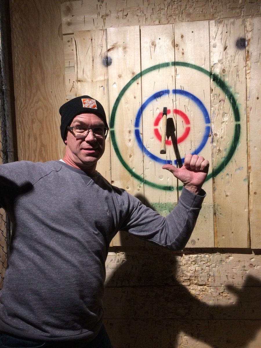 timwest49's tweet photo. Great team build last night. Had a fantastic time and hit a few of these in the process. Arms gonna be sore for a few days but itβs worth it #KingstonAxeThrowing #Bullseye #RockingTheHDToque #BestTeamBuildYet #Finished3rd https://t.co/c76q2JCy9k