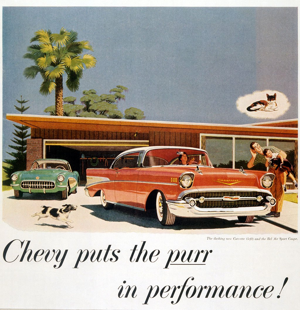 DanCumminsAuto's tweet photo. Chevy, putting the 'purr' in performance since ???? #TBT #ThrowbackThursday #VintageChevy #ChevyClassics https://t.co/HXy8QCqO2v