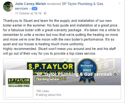 SPTaylor2's tweet photo. Take a look at this review from Julie who had a brand new boiler installed! For gas and plumbing, call us on 01922 709222 for a free quote. https://t.co/oAmCKMkqdA
