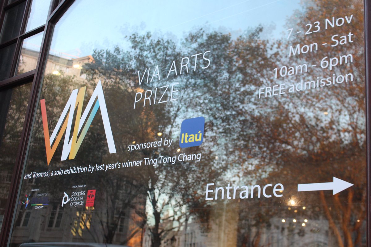 ViaArtsPrize's tweet photo. The VIA Arts Prize Finalists' Exhibition is open to the public at the Embassy of Brazil (14-16 Cockspur Street) until 23rd November. Mon-Sat (10AM-6PM). Closed 17 Nov. Come and vote for your favourite artwork based on Latin American, Spanish and Portuguese art! https://t.co/F88xbK55Ib
