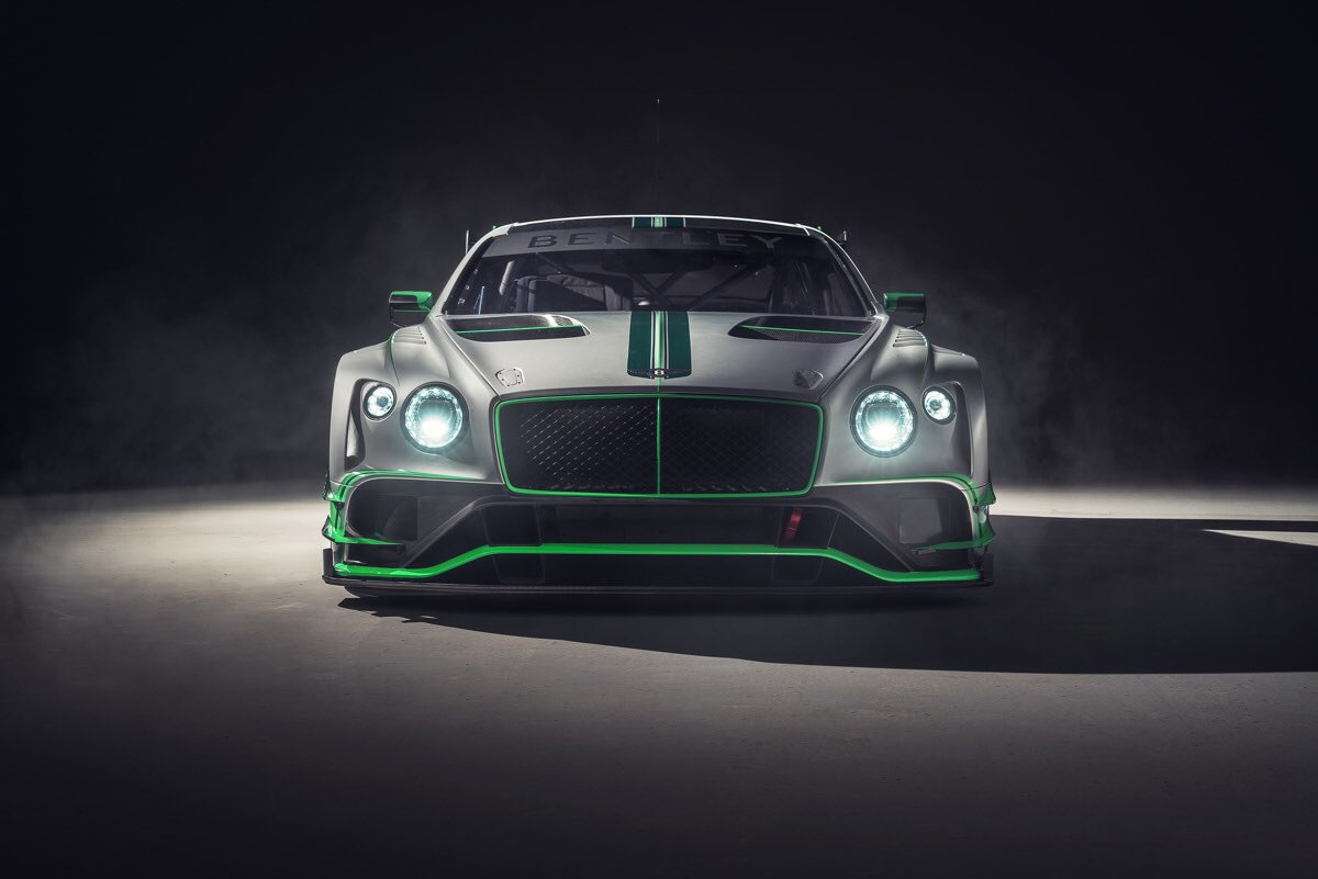 ASoucek's tweet photo. Boom 💥 what a beast &amp; beauty! Finally here, the all new Bentley Continental GT3. Take a bow, Bentley. What a piece of art, can’t wait to drive it next week 🙌 https://t.co/npEBdBKIlN