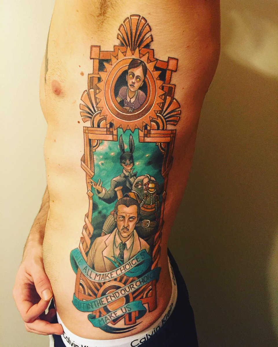 The Art #Tattoo of #BioShock ? @levine @GhostStoryGames @bioshock  @bioshocknews @2K @2KEspana @2K_UK @2KFrance @2KDeutschland @2KNederland  @2K_Japan @, image size:961x1200