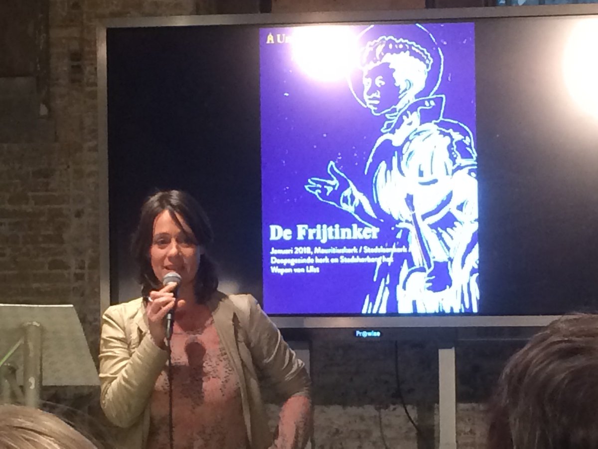 frysketsjerken's tweet photo. Tamara Schoppert presenteert project @underdetoer in deelsessie over #krimp tijdens #NMC017 in Blokhuispoort Leeuwarden https://t.co/b6CWJIoXVW
