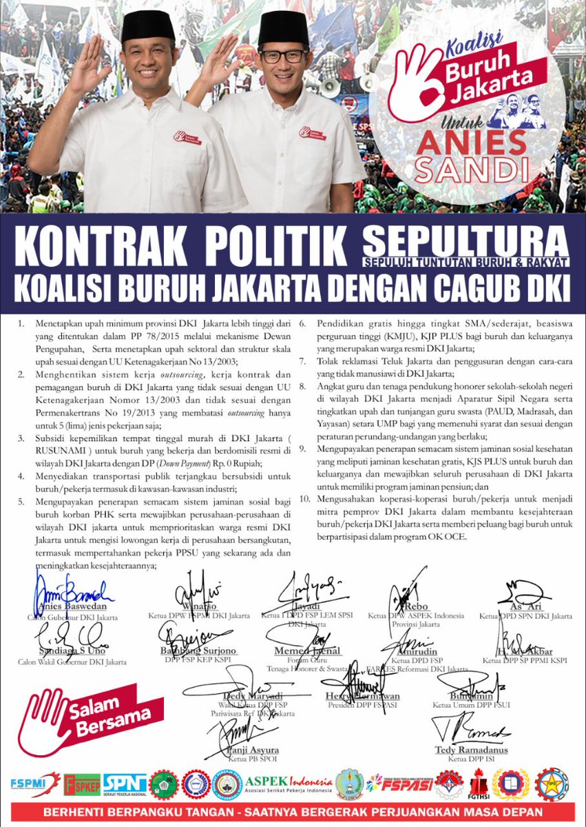 SammiSoh's tweet photo. Ini janji2 gosong Anies:
1. UMP lbh tinggi dr penetapan UMP PP78/2015
2. Tdk ada lg outsourcing
3. Rumah DP0% tanpa syarat
4. Ongkos murah
5.NO reklamsi
6. Gratis SMA&amp;kuliah
7.Tolak reklamasi
8. Guru honorer jd PNS
9.KJP PLUS bs tarik tunai
10.Ikut prog niaga OK OCE lapak gratis https://t.co/t1GemnmpeF