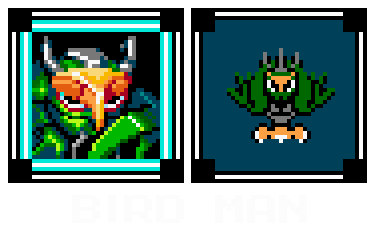 supervigge's tweet photo. #Lunchjam! Killing two stones with one bird! 
Weekly challenge - Mega Man 2 boss @pixeljoint 
AND the @Pixel_Dailies daily challenge : #bird
Presenting: 
BIRD MAN

#pixelart #indiedev #gamedev #pixel_dailies https://t.co/fNdXsXac8a