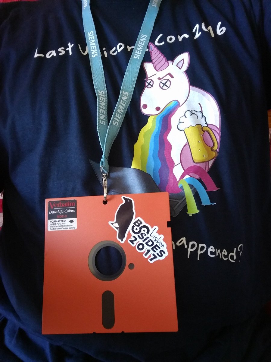 Ministraitor's tweet photo. My @Bsideslisbon badge. Orange, of course, because Dutch. https://t.co/BQDpohzv1c
