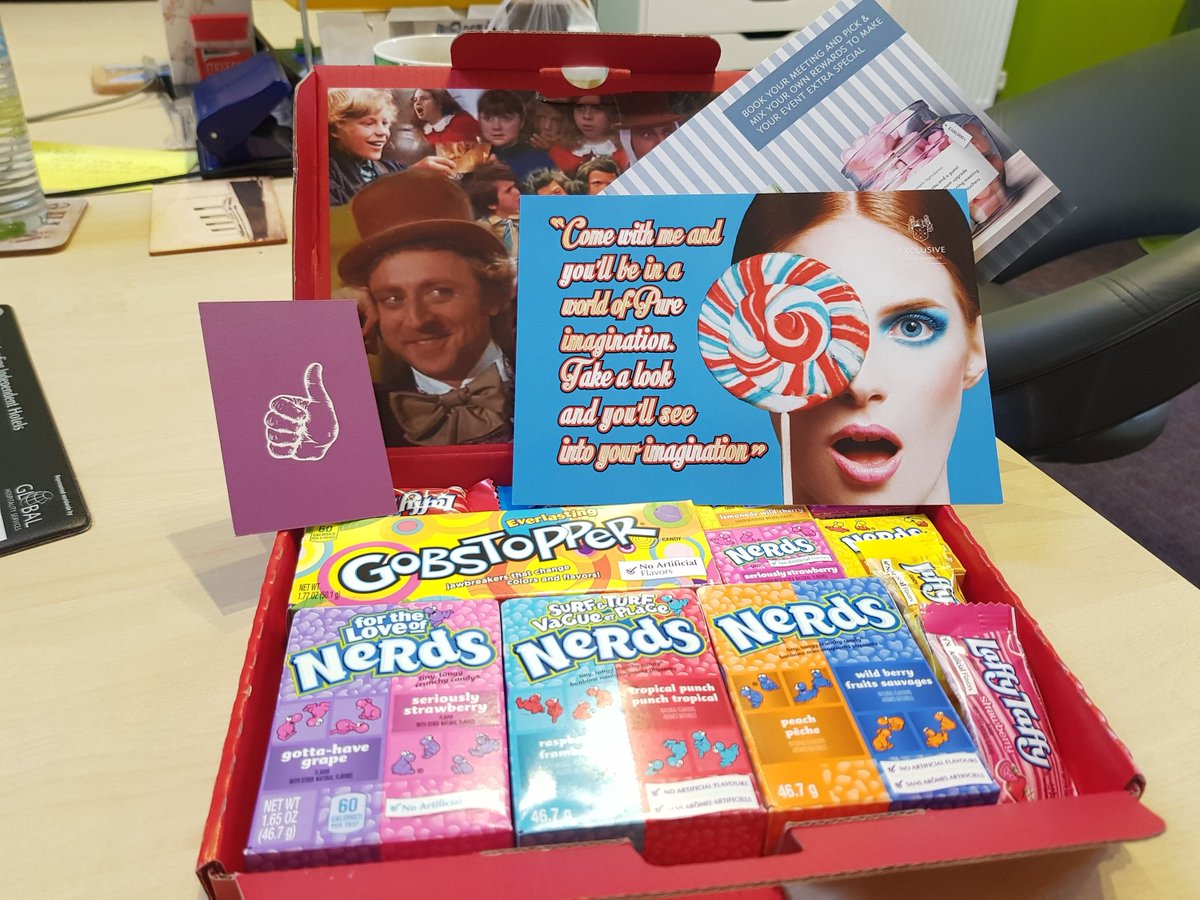 TopBananaVenues's tweet photo. Thank you @ExclusiveMandE for our package in the post....now it's time to get practicing  our #ExclusiveWonkaRoll #chocolatefactory https://t.co/000tDBQYUY