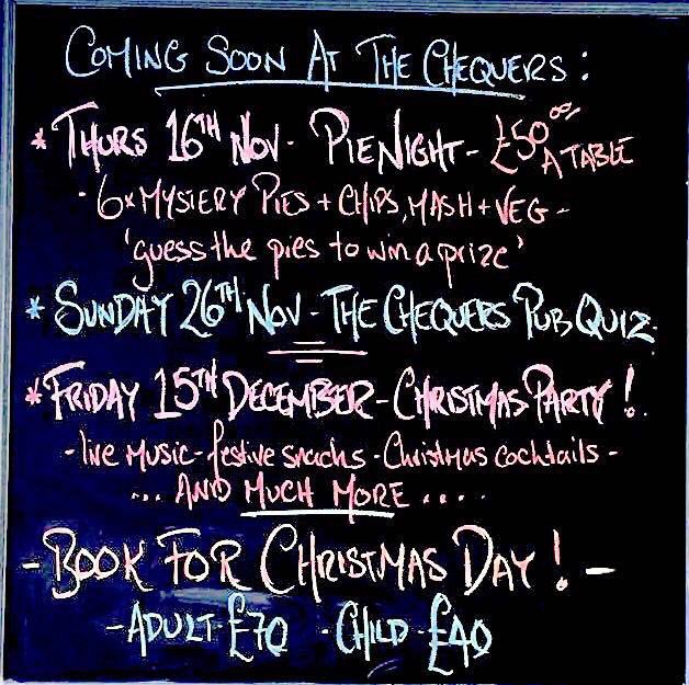 ChequersF's tweet photo. Coming to the Chequers this winter! #pienight #christmasparty https://t.co/lPwMeINuar