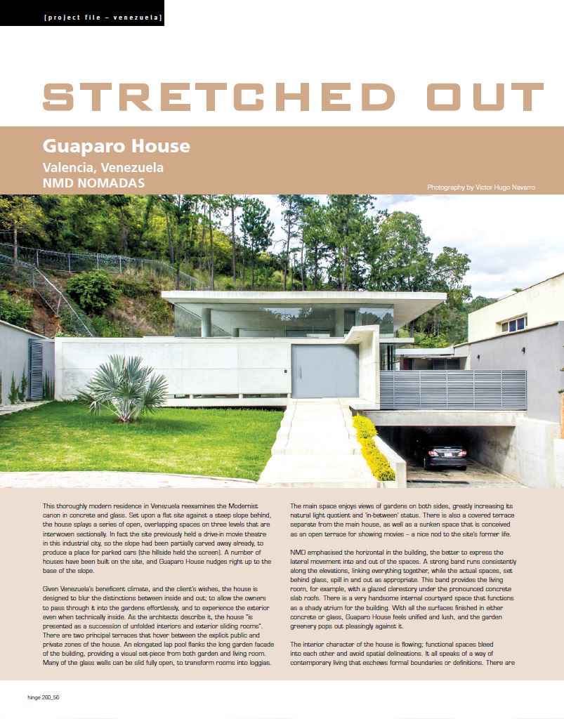nmdnomadas's tweet photo. We are so happy for this new publication of Guaparo House published in the Hinge magazine of Hong Kong #architecturemagazine #architecture https://t.co/CyP9NsCq3j