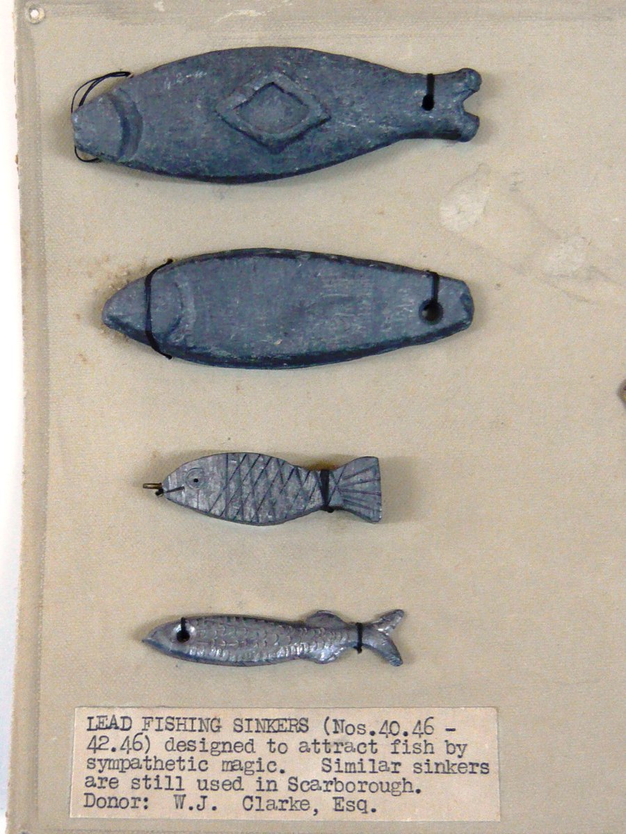 ScarbsCollect's tweet photo. A local custom for #folklorethursday - lead fishing weights to attract fish through sympathetic magic, #Scarborough, 1938. @SMTrust #superstition https://t.co/8SxR8LE0BW