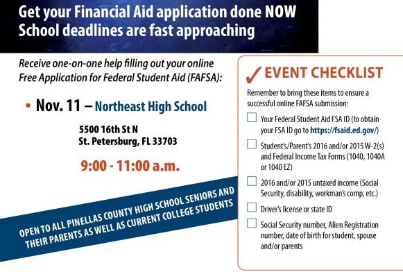 LifePlansGal's tweet photo. Need help completing the @FAFSA! Join @my_pcs at Northeast High School this Saturday 9-11! @SHS_co2018 https://t.co/1fR6ZxyVzh