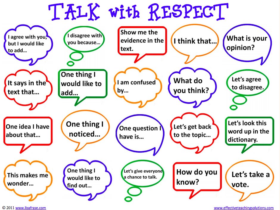 emilyfranESL's tweet photo. Printable accountable talk prompts "Talk with Respect" 
#ELL #ESL #academicConversations 
https://t.co/8xLhZuBFcR https://t.co/jL51xVrFbF