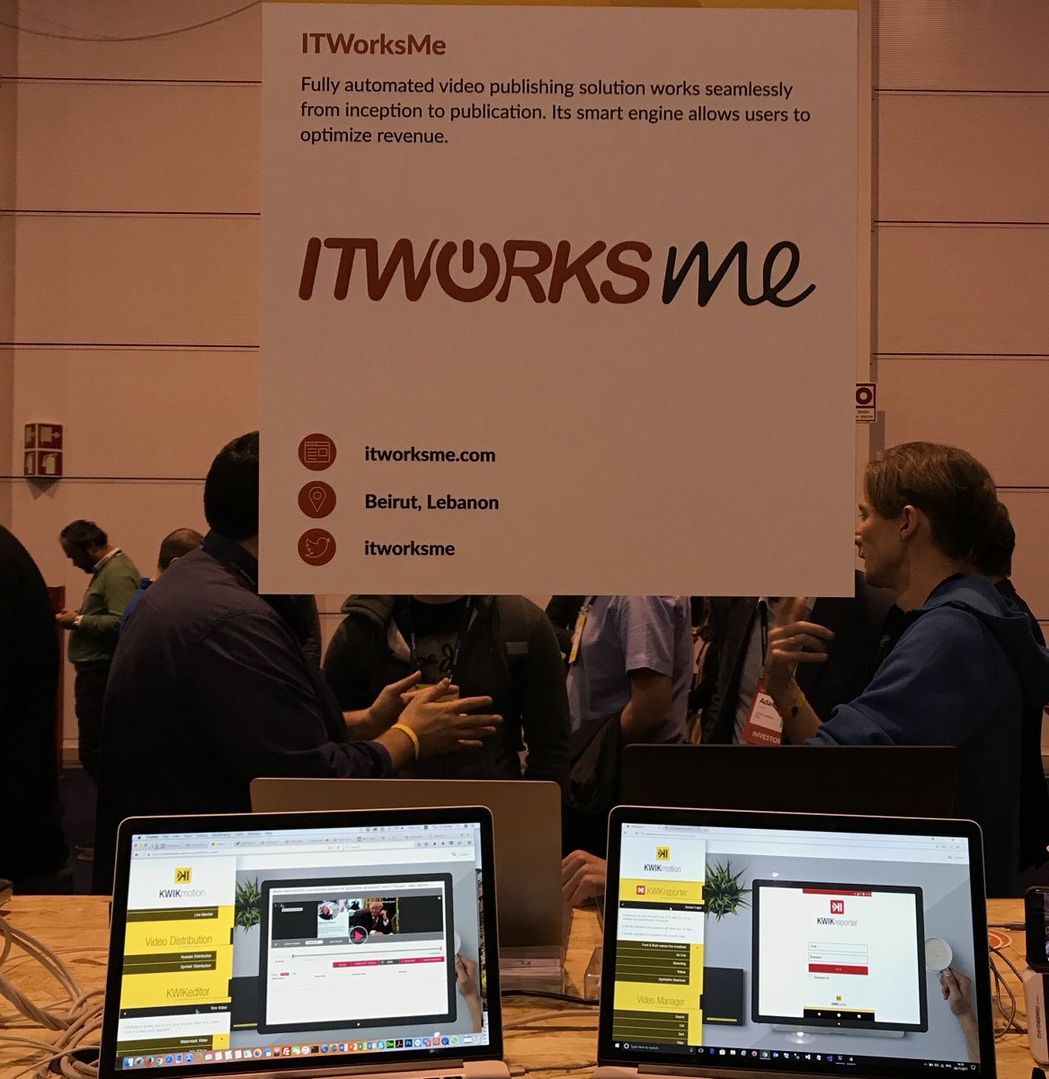 itworksme's tweet photo. Wondering what we are showcasing ? #Videos #KWIKmotion #OTT #KWIKplayer #ITWorksCDN #video_platform #KWIKreporter and a lot more A-109 #WebSummit #websummit2017 #websummit17 https://t.co/85PSt9ysi2