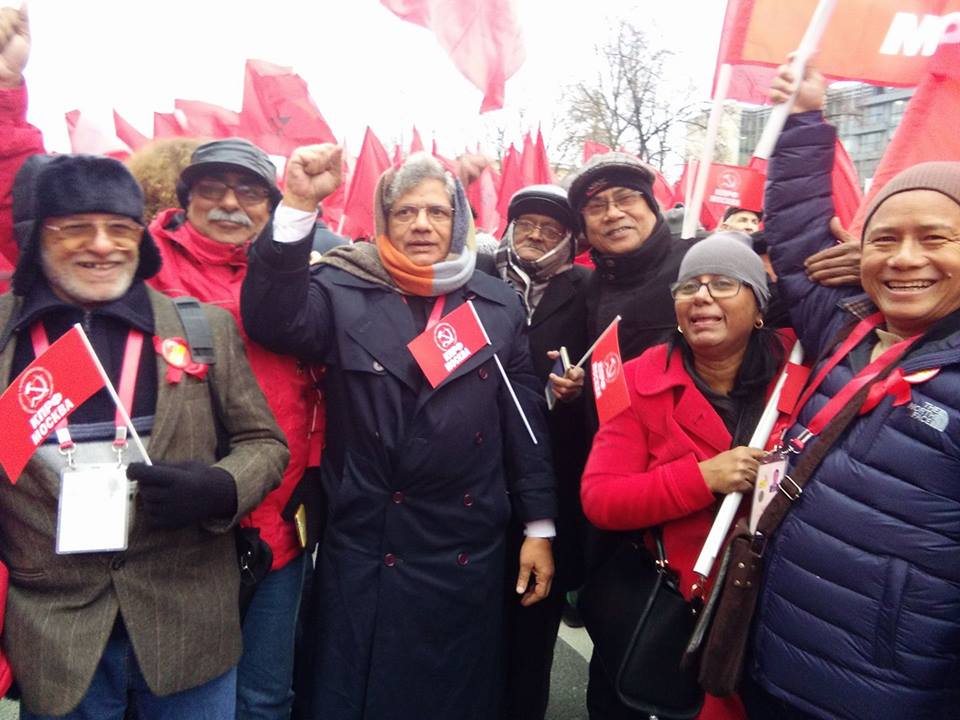 ajoydasgupta's tweet photo. @SitaramYechury at #NovemberRevolution100 celebration at Moscow. https://t.co/afi8ZVJUxu