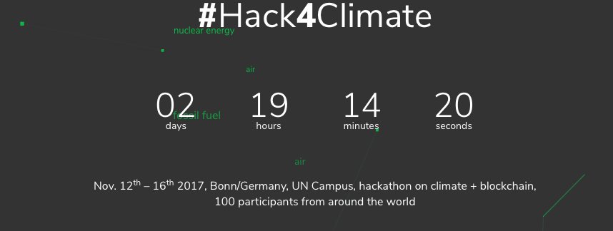 cleantech21org's tweet photo. In less than 3 days we will #Hack4Climate at @COP23 – looking forward to this exciting event! @Hack_4_Climate #Blockchain #ClimateAction #ClimateChange https://t.co/vedTLCrX1w