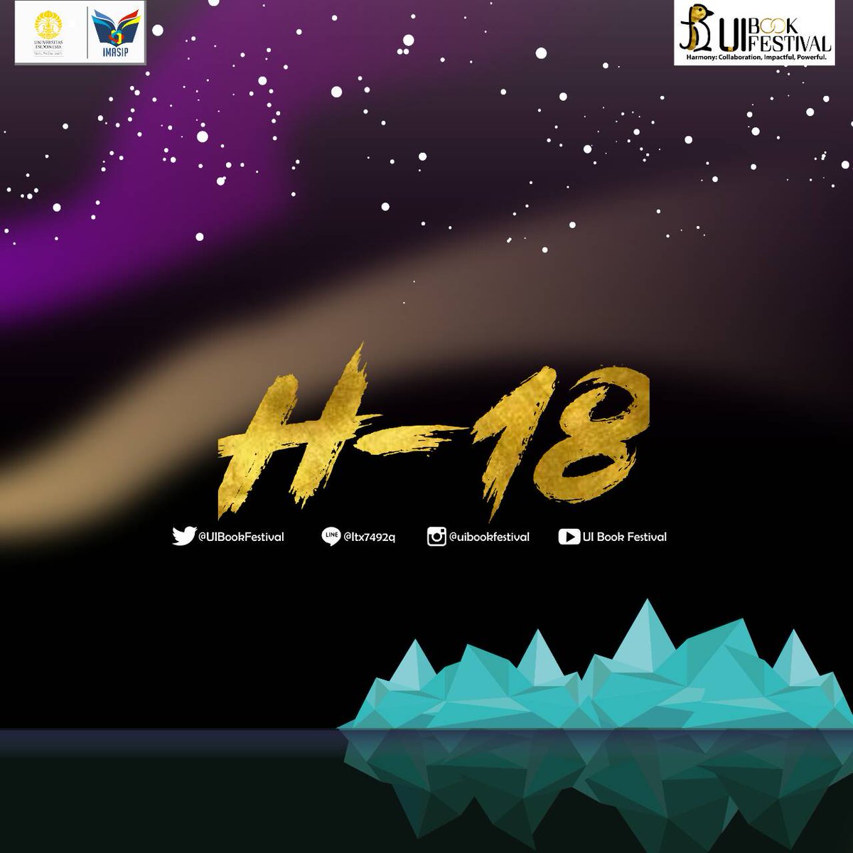 UIBookFestival's tweet image. [H-18 UI BOOK FESTIVAL]

The 13th UI Book Festival tinggal menghitung hari, nih! Penasaran dengan keseruan acaranya tahun ini? Pantau &amp;amp; simak terus linimasa kami, ya!

LINE: @ltx7492q
Instagram: @uibookfestival
Twitter: @UIBookFestival

#The13thUIBookFestival
#LetYourHarmonyBegin