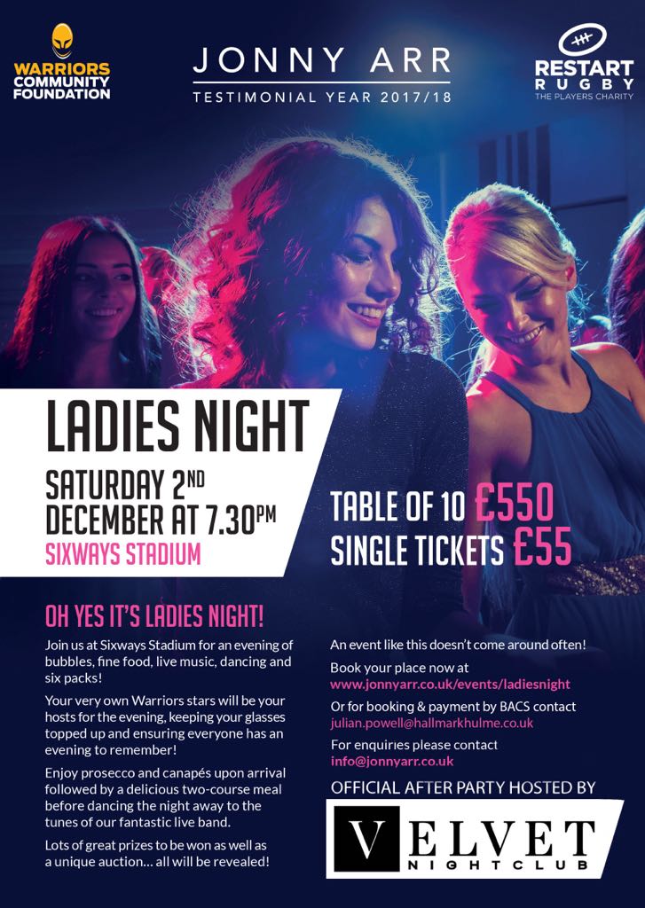🌟LADIES NIGHT🌟
Join us for a night of live music, prosecco, food, entertainment, FREE transport to the @VelvetWorcester after party &amp; of course the <a href="/WorcsWarriors/">Worcester Warriors</a> rugby player! 
Book your tickets here >> ow.ly/3rlw30g8Jeu
🎉🎤🥂💪💃
#WorcestershireHour #COYW