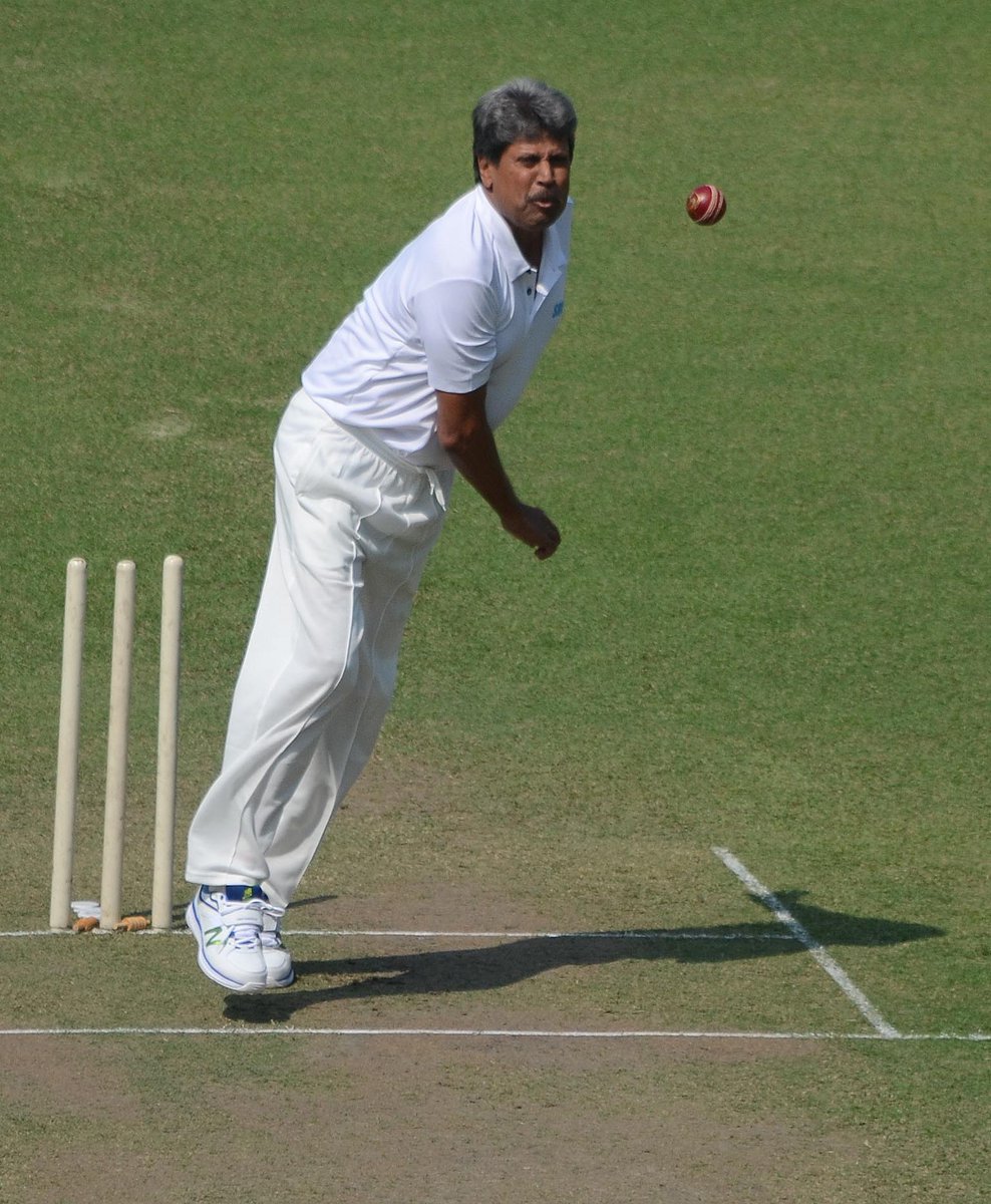 debasissen's tweet photo. #ThrowbackThursday It was a great sight for cricket lovers watching @therealkapildev bowl India to many memorable victories. #Respect https://t.co/QjkC4YOkfj