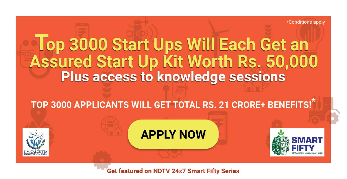IIMCIP's tweet image. #DidYouKnow - The Top 400 Start Ups would get assured benefits worth Rs. 1 lakh each. Isn&apos;t that something to be excited about? 
#Apply for Smart Fifty today, India&apos;s biggest hunt for #SmartStartups, powered by IIM Calcutta Innovation Park &amp;amp; Department of Science and Technology,