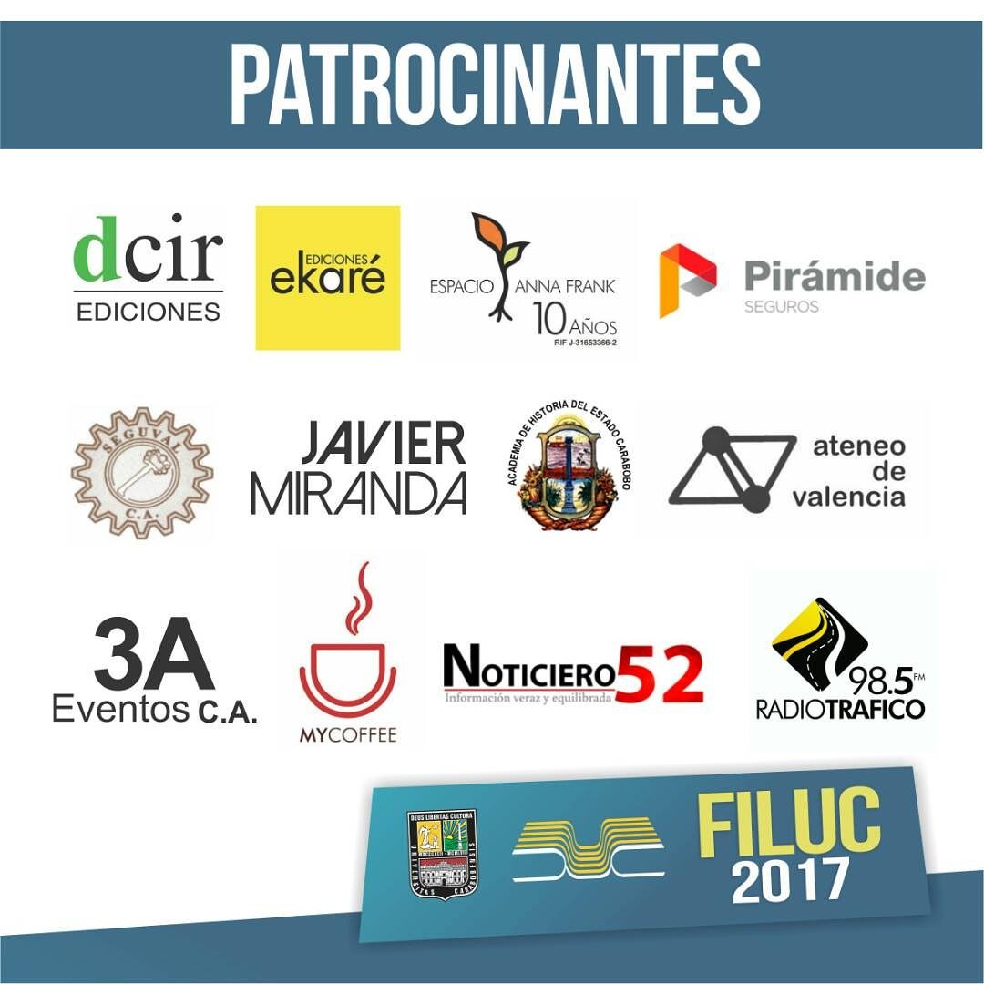 Filuc_oficial's tweet photo. Nuestros patrocinantes constituyen un aporte fundamental, para la organización y el desarrollo de la feria. De nuevo mil gracias por el apoyo #Filuc2017 #ParaSeguirLeyendo https://t.co/EtQbZDjZUt