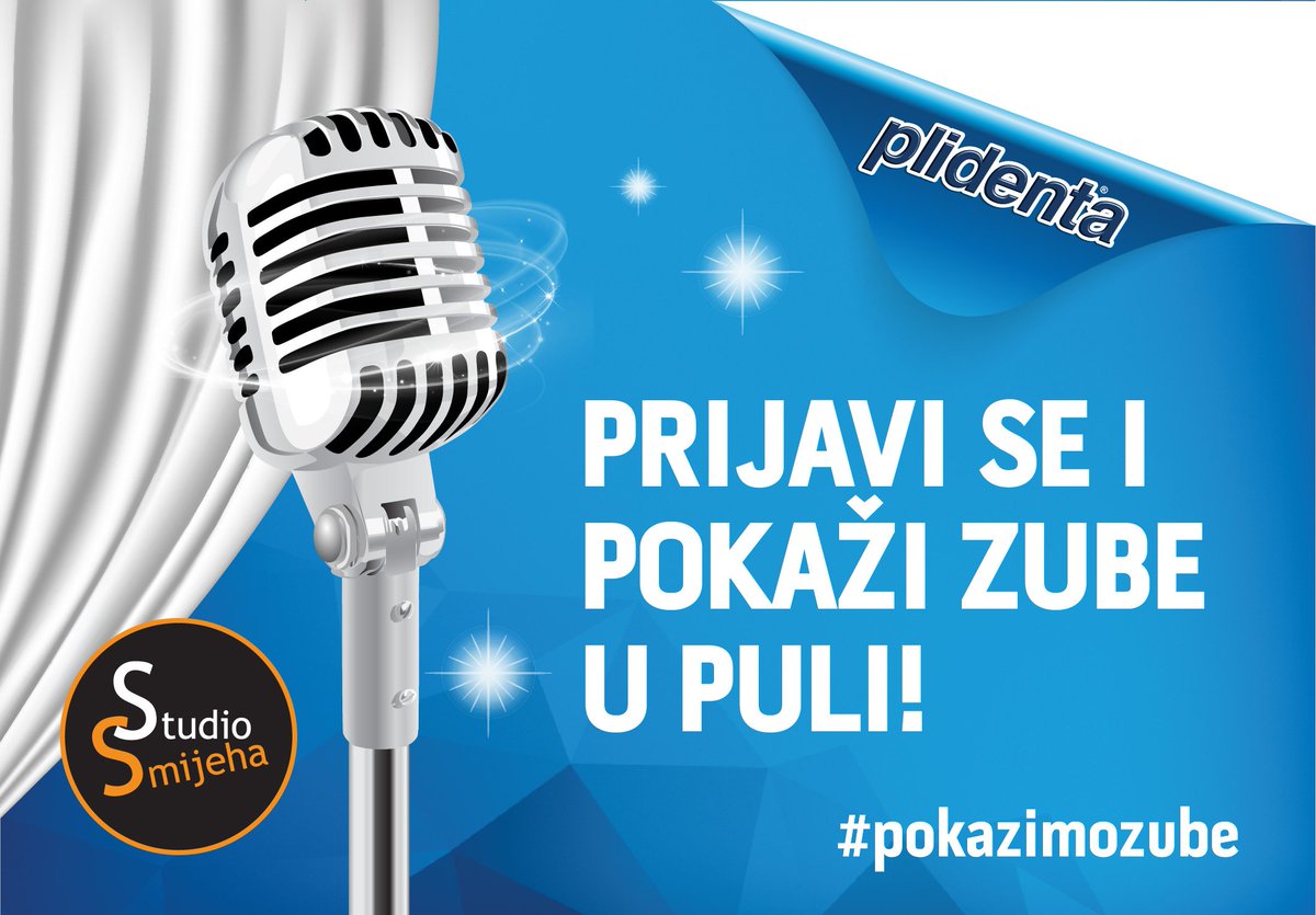 Dragi Puležani i Puležanke imate dovoljno hrabrosti i fora da zakoračite  u arenu smijeha? Prijavi se na stand up talent show Pokažimo zube  (prijave za Pulu do 11.11.)! Sve informacije na Fb profilu Pokažimo zube  i studiosmijeha.hr/pokazimozube.