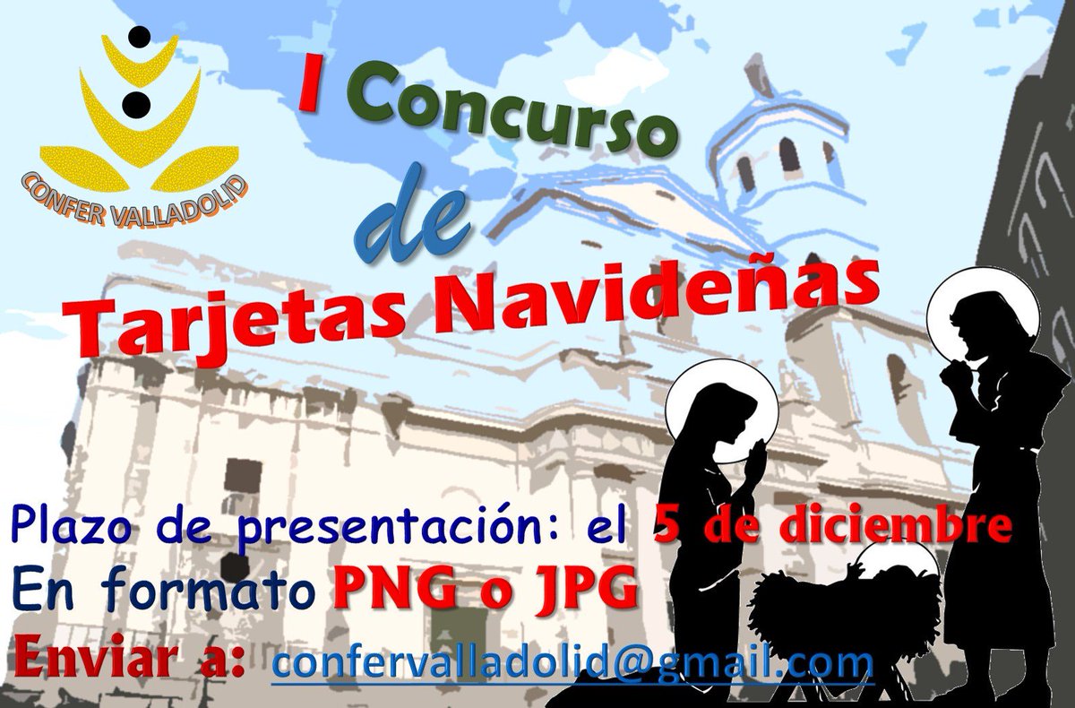 confervalladol1's tweet photo. @confervalladol1 en @archiValladolid presenta I Concurso de #TarjetasNavideñas a #ComunidadesReligiosasValladolid y unidos a @MediosConfer. Consultar las bases del concurso y anímate. #Contamoscontigo con tu #Christma2017 #SomosConferValladolid https://t.co/ajxltaNPCK