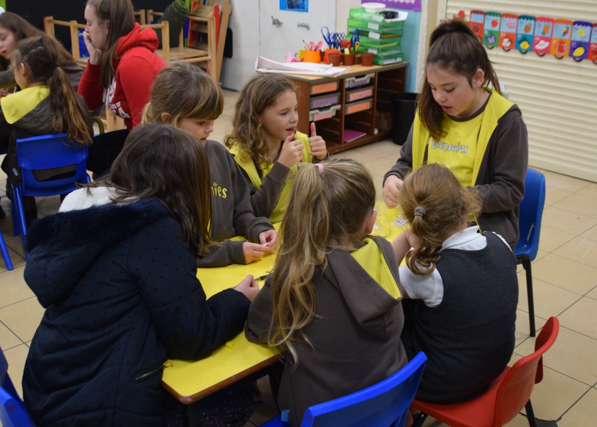 1HeywoodBrownie's tweet photo. We took part in #UKPW17  @YourUKParl The girls enjoyed decided in sixes what to take on their desert island. Some ran for seconder, while others voted &amp; we wrote postcards to parliament after a group discussion https://t.co/D6wSV5r9o7