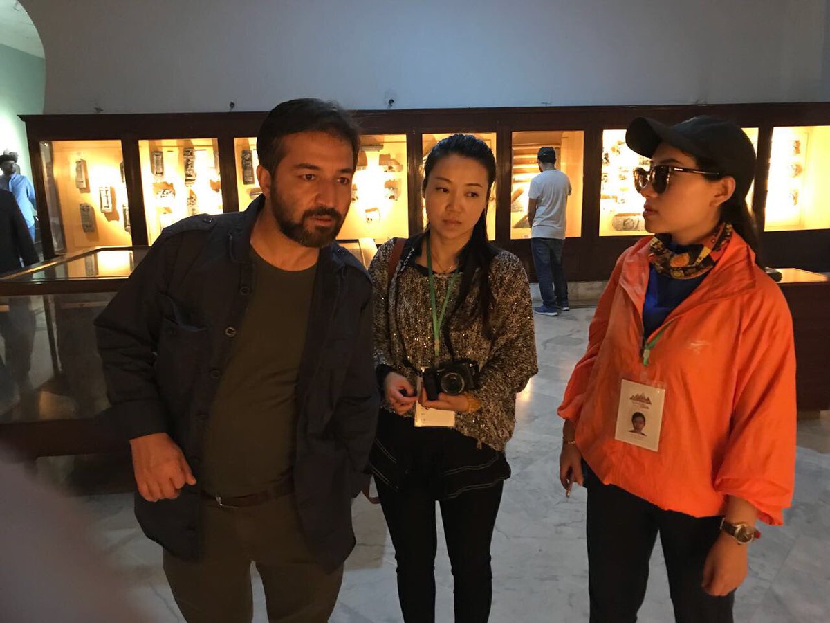 PNCAOfficial's tweet photo. #CulturalCaravan arrives in #Peshawar. The artists visited the magnificent Peshawar Museum to explore the relics displayed in the museum. https://t.co/XkQFqwaJYK