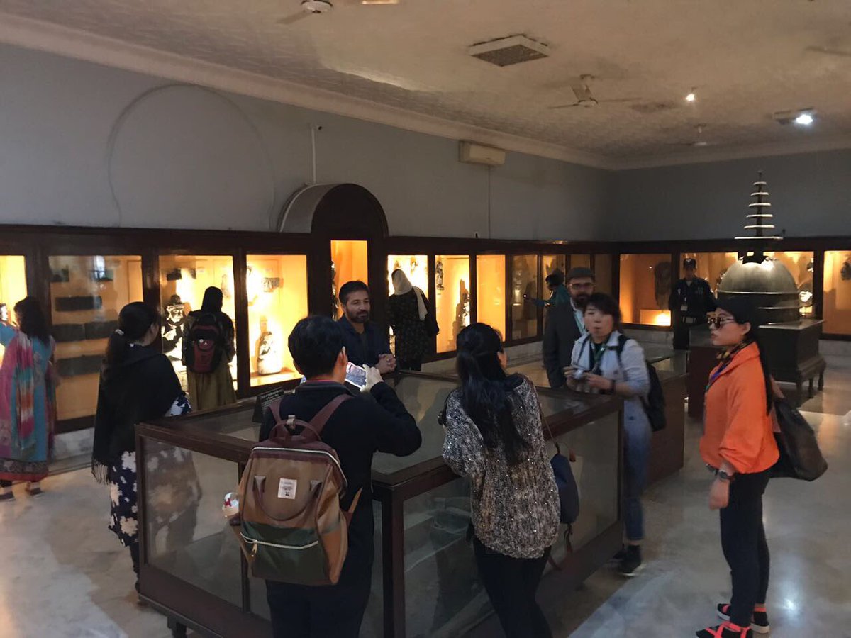 PNCAOfficial's tweet photo. #CulturalCaravan arrives in #Peshawar. The artists visited the magnificent Peshawar Museum to explore the relics displayed in the museum. https://t.co/XkQFqwaJYK