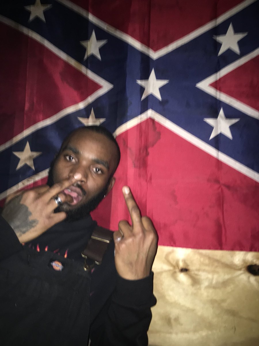 amadijuana's tweet photo. me and my friends went to a racist motorcycle gang party and all i heard was rap music like y is ski mask the slump god playing with a confederate flag on the wall yall fake haters and real life love black folks smh i swear i aint hear no rodeo music https://t.co/a0TAJUlync