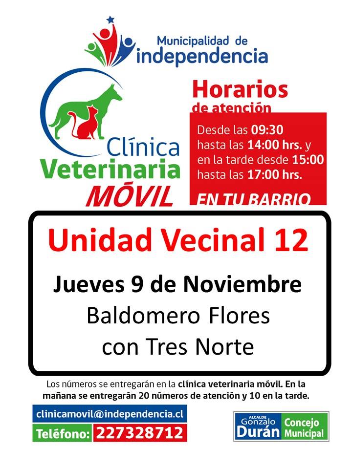 Conoce dónde estará hoy la Clínica Veterinaria Móvil de <a href="/Muni_Indep/">Municipalidad de Independencia</a> ➜ goo.gl/EL9bKk