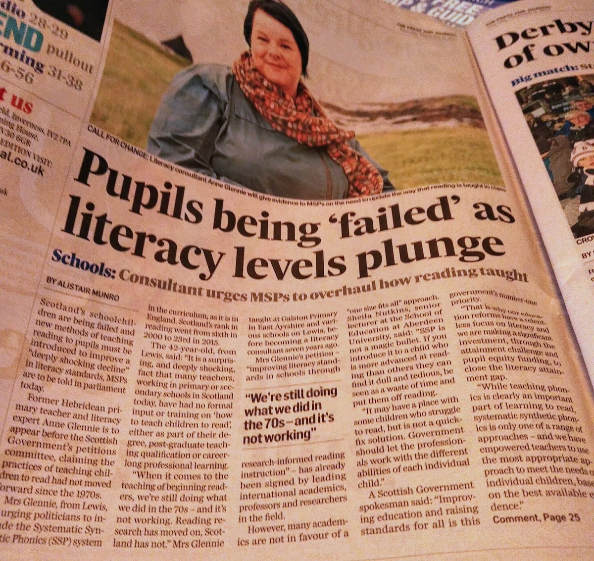 anneglennie's tweet image. From The Press &amp;amp; Journal today: Pupils being &apos;failed&apos; as literacy levels plunge