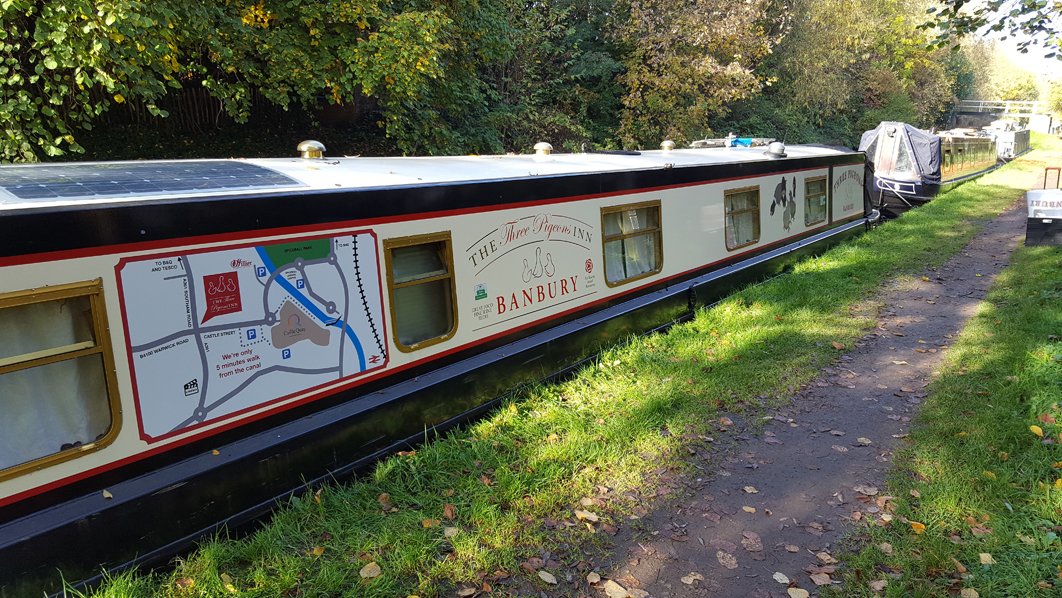 FreebirdKeith's tweet photo. We do all types of vehicle graphics and all sizes too!  Here's a photo of a narrowboat we supplied and fitted graphics to, in order to advertise a local inn. https://t.co/6YXK7TUT0H