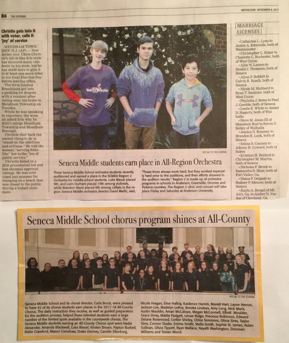 lindapianoli's tweet photo. @SenecaMiddle music programs are in the Seneca Journal! @jbleuel @CU_Nixon @AlLeRoy96 @OconeeSC_school @KristaHHarding #music #musiceducation https://t.co/ljKAMOcxFm