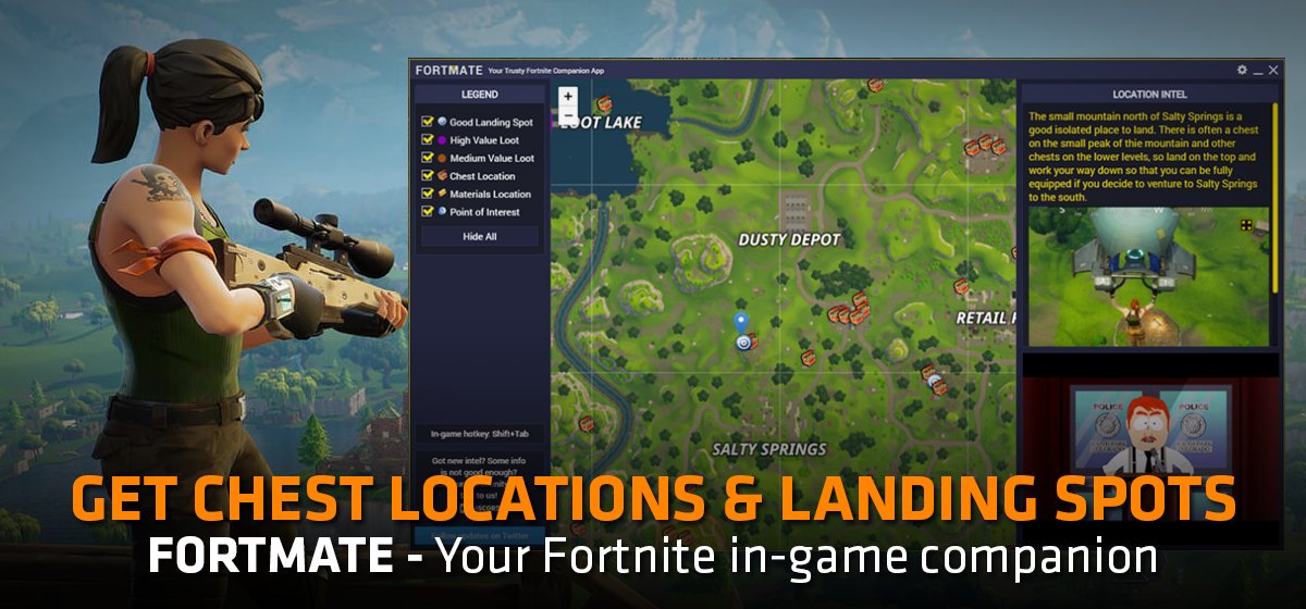 TheOverwolf's tweet photo. Get that #FortniteBattleRoyale victory in style! ✌️ @FORTMATEAPP gives you TIPS, CHEST LOCATIONS, and LANDING SPOTS directly in game!

Download the app: https://t.co/aqNuvlkp36 https://t.co/f5p3YctPFk