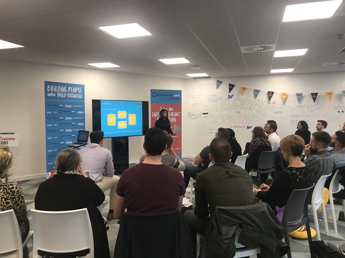 KyarnaNW's tweet photo. Khushboo informing our new entrepreneurs on the involvement of NatWest at her first ever boot camp!!✨ @Khushboo__Patel #GoDoCardiff https://t.co/aBMJDQBdp5