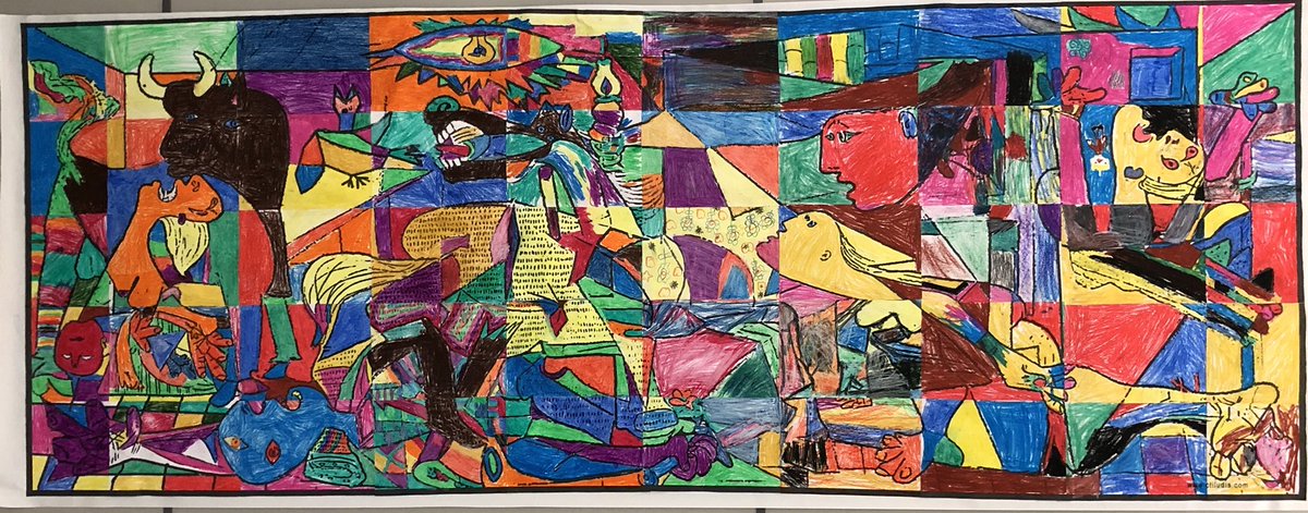 ColegioEP's tweet photo. En el cole estudiamos el arte y a los artistas... ¿còmo? Con #genialidad... Espectacular #Guernica de los niños de Primaria #primaryEP https://t.co/LtXkn2DdtJ