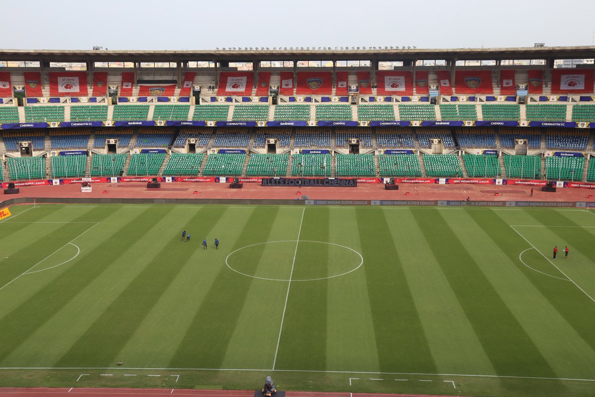 GSWorldwideEnt's tweet photo. Stadium set-up for @ChennaiyinFC for #ISL2016. #ThrowbackThursday #TBT
Gear up for this season of @IndSuperLeague starting next week. #PoduMachiGoalu #ChennaiyinFC https://t.co/GBaXdaVPPI