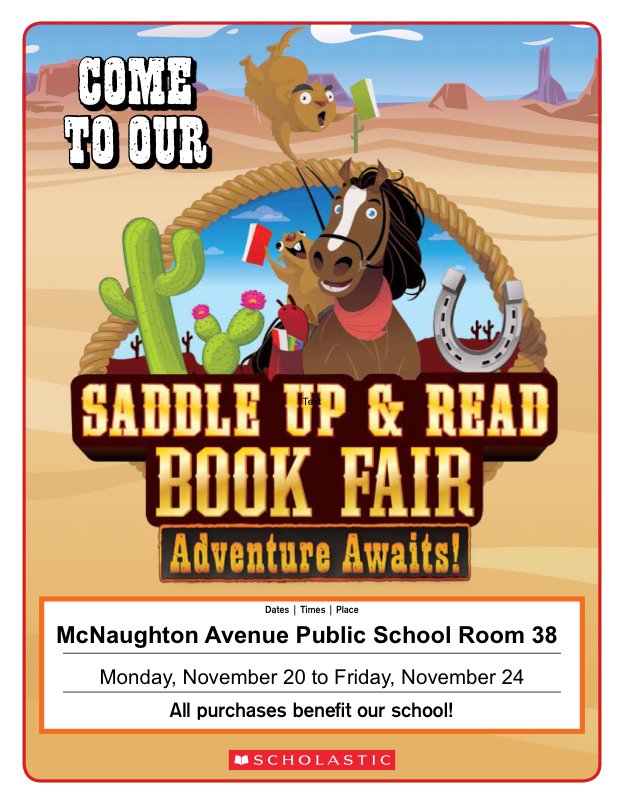 mcnapseagles's tweet photo. "Please join us at our upcoming Book Fair!" Click on the following link for more information https://t.co/eRnqqvFx92 @mcnapseagles https://t.co/8qPBrXXX7j