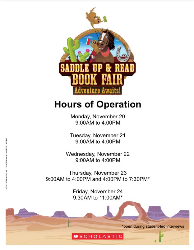 "Please join us at our upcoming Book Fair!" Click on the following link for more information scholastic.ca/bookfairs/dvd1… <a href="/mcnapseagles/">McNaughton Eagles</a>