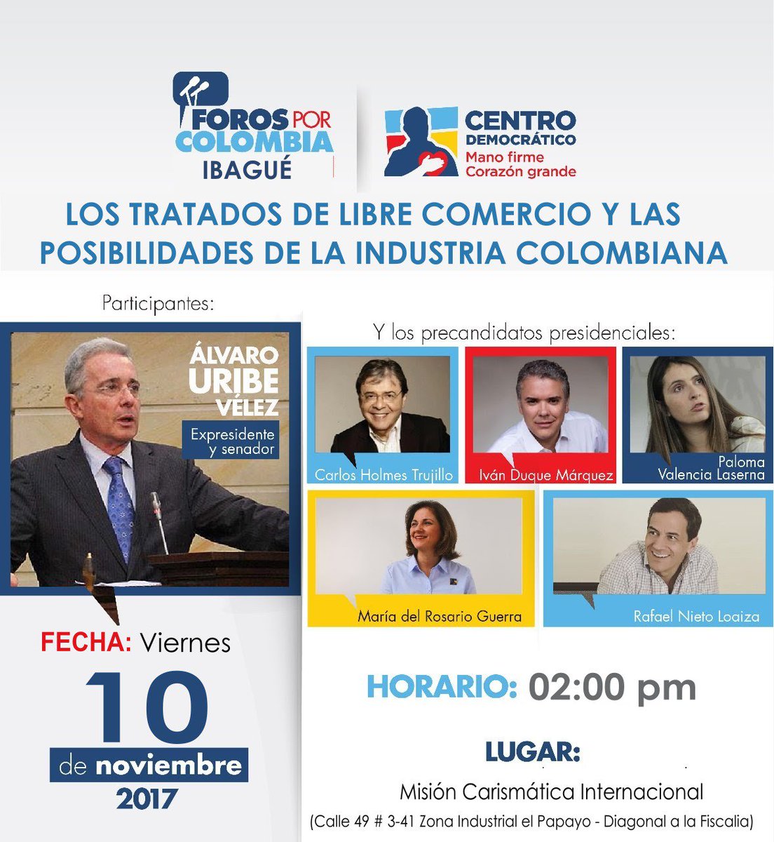 CarlosHolmesTru's tweet photo. Mañana estaremos visitando #Ibagué para un nuevo #ForoCD, esta vez hablaremos sobre los TLC y las oportunidades para la industria. No falten, los estaremos esperando porque estamos #ComprometidosConColombia https://t.co/ITk6DS7CkP
