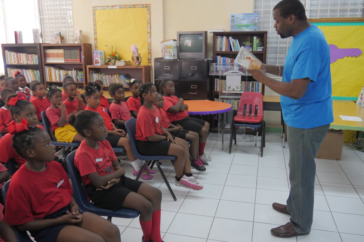 BTC242's tweet photo. Yesterday, we headed over to the Thelma Gibson Primary School, where Ricardo Clarke read Charlotte's Web to a group of 4th grade students. 

#LiveLimitlessly https://t.co/MK1dYfprgi